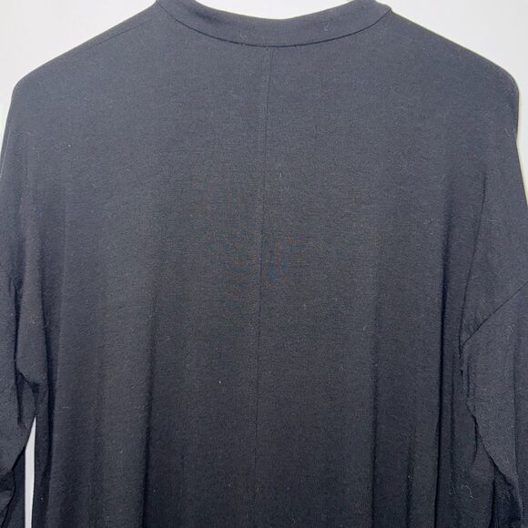 Eileen Fisher Jersey Crew Neck Long Sleeve Cardigan - Black XS - Picture 3 of 6